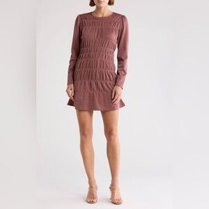 NWT LUMIERE Mauve Shirred Metallic Romantic Cocktail Minidress Women’s Size M